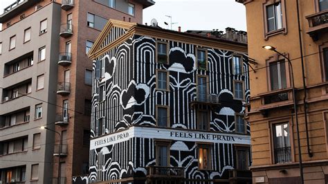 feels like prada milano murales|'Feels Like Prada' animates façades and objects with  .